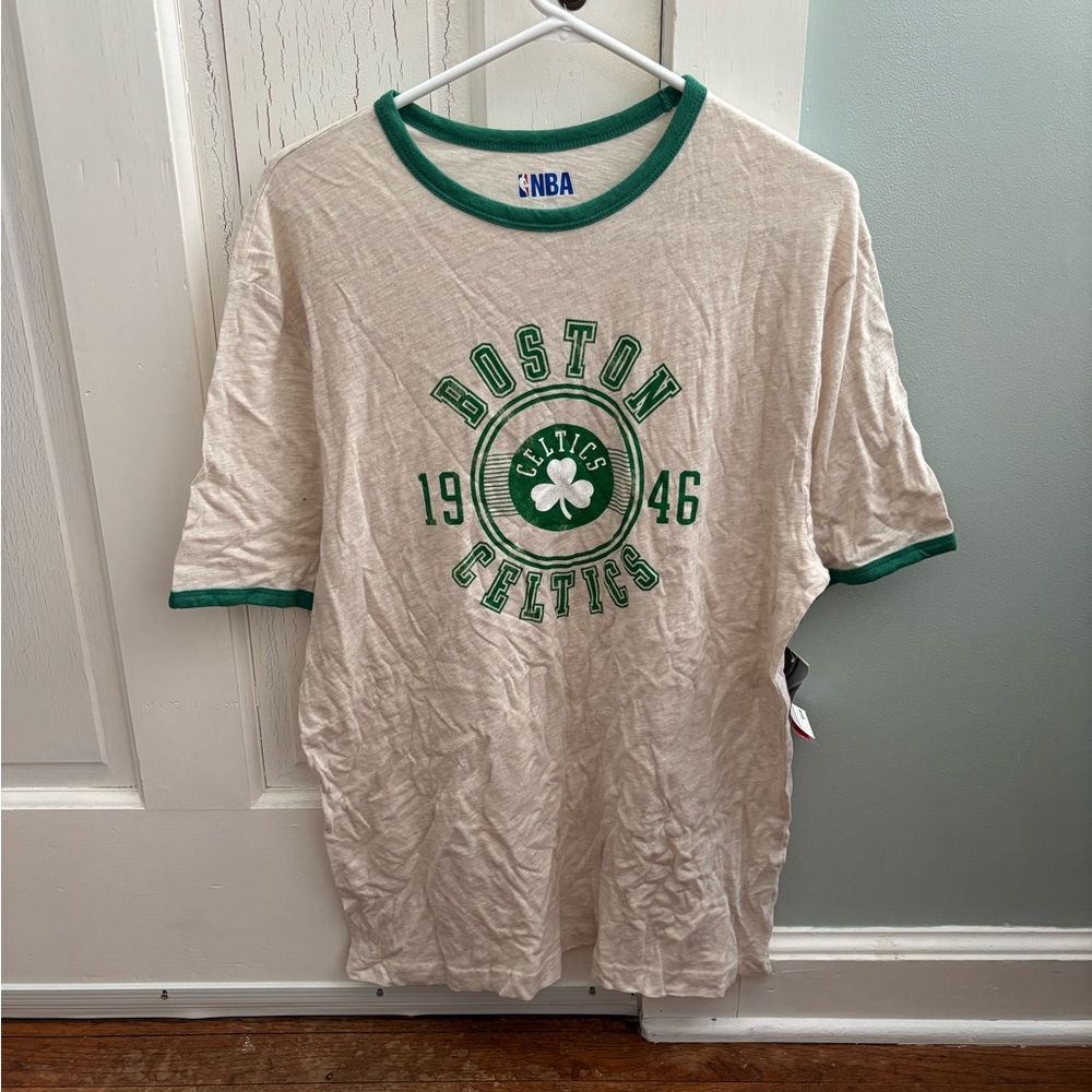 NBA Boston Celtics Cream and Green Tee